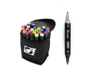 Набір маркерів на спирт.осн. двосторон..(скошен/кругл) Josef Otten 30кол у тексстильн.сумці