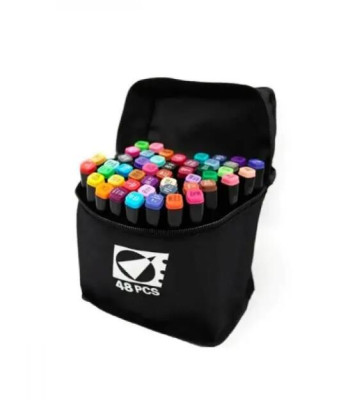 Набір маркерів на спирт.осн. двосторон..(скошен/кругл) Josef Otten 48кол у тексстильн.сумці