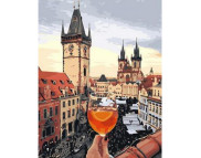 40х50см Н-р живопис за номерами "Вигляд на місто"(холст/подр.+акрил.краски.+кисть+инструкц) у картон.упак.