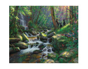 40х50см Н-р живопис за номерами "Лісовий струмок"(холст/подр.+акрил.краски.+кисть+инструкц) у картон.упак.