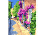40х50см Н-р живопис за номерами "Квіткова вулиця"(холст/подр.+акрил.краски.+кисть+инструкц) у картон.упак.