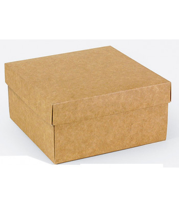 Коробка картонна порожня (з 2-х частин) "Подарункова" № М0027-о13 140х140х70мм  КРАФТ;