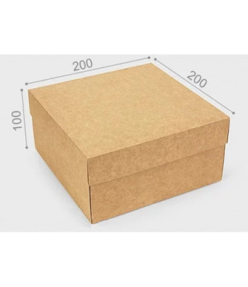 Коробка картонна порожня (з 2-х частин) "Київ" № М0053-о4  200х200х100мм КРАФТ