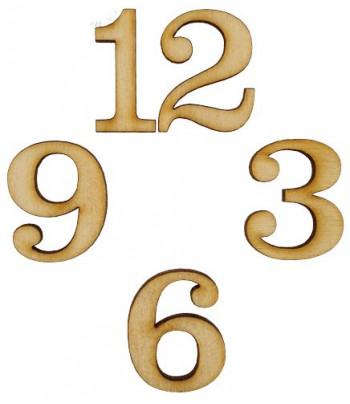 Цифры для часов арабские(фанера) 4шт. H30мм